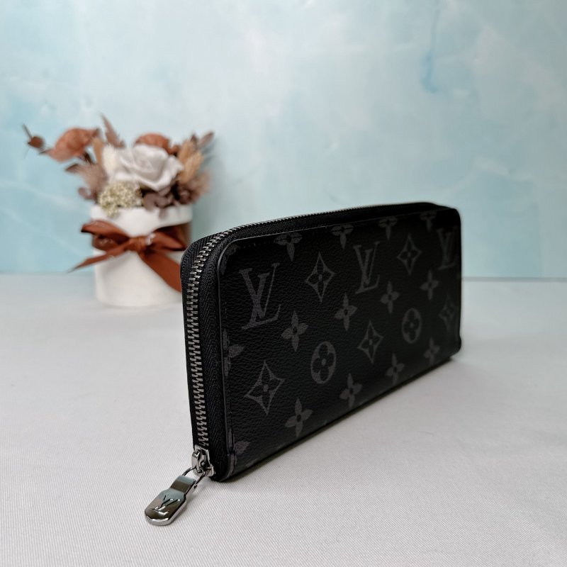 LV 全新黑灰帆布長夾-3