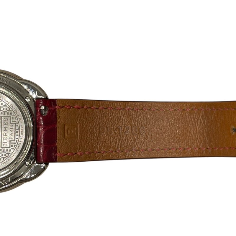 HERMES 愛馬仕 AR6A93 ARCEAU 水晶花鑽石 自動機械腕錶 K18WG 粉色-6