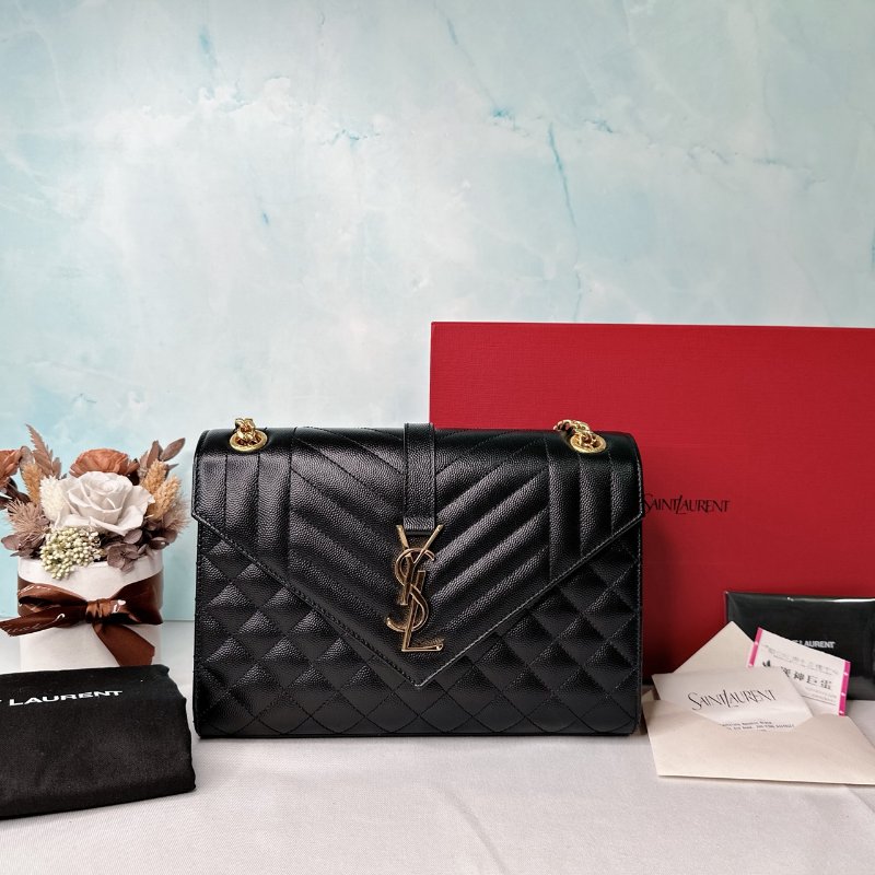 YSL Envelope魚子醬金鏈信封包-0
