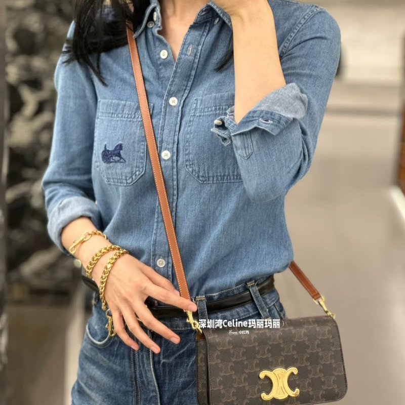 🏷️Celine 瑟琳.Triomphe 三合一 woc/客人寄賣-25