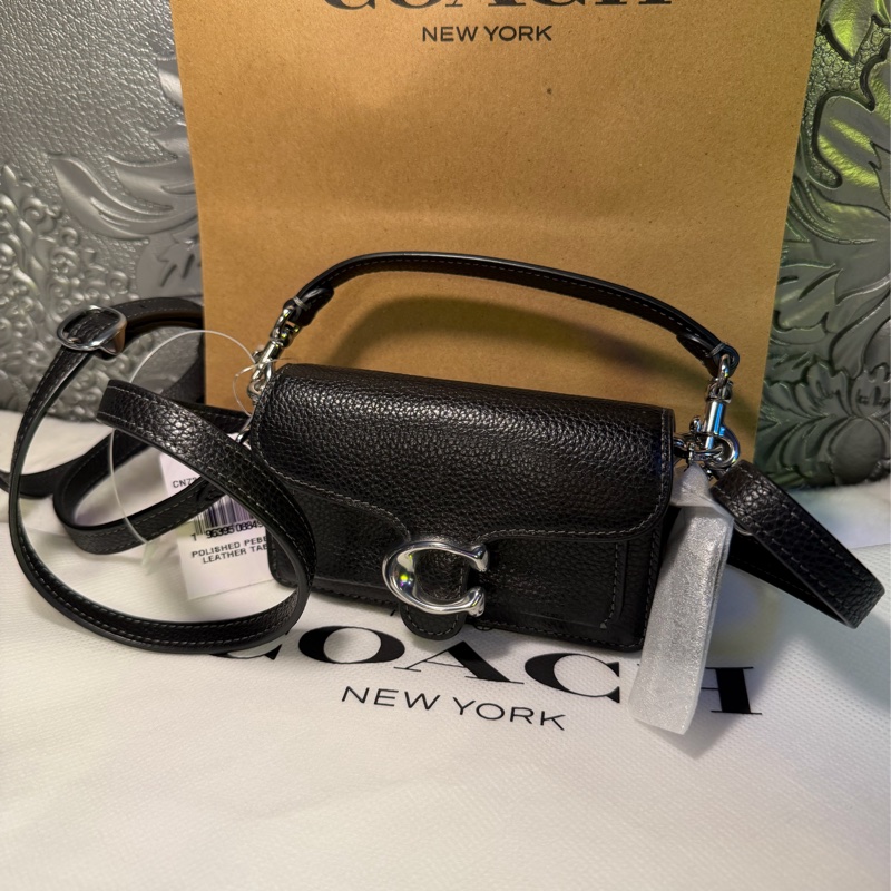 蔻馳黑色包 迷你包 全新 斜挎包 執背包 手提包Coach black tabby 12 bag-0