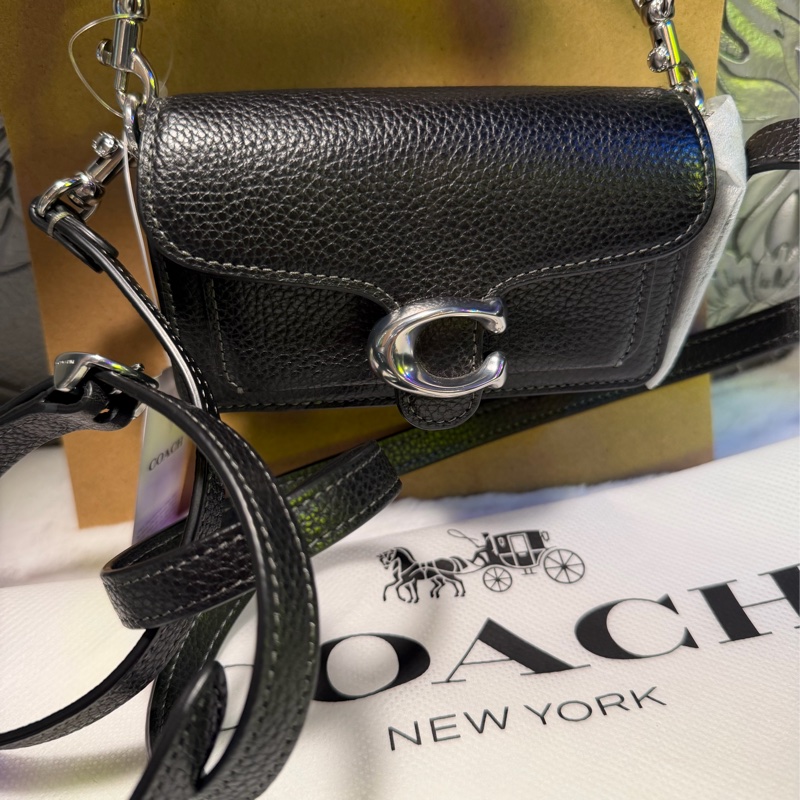 蔻馳黑色包 迷你包 全新 斜挎包 執背包 手提包Coach black tabby 12 bag-6