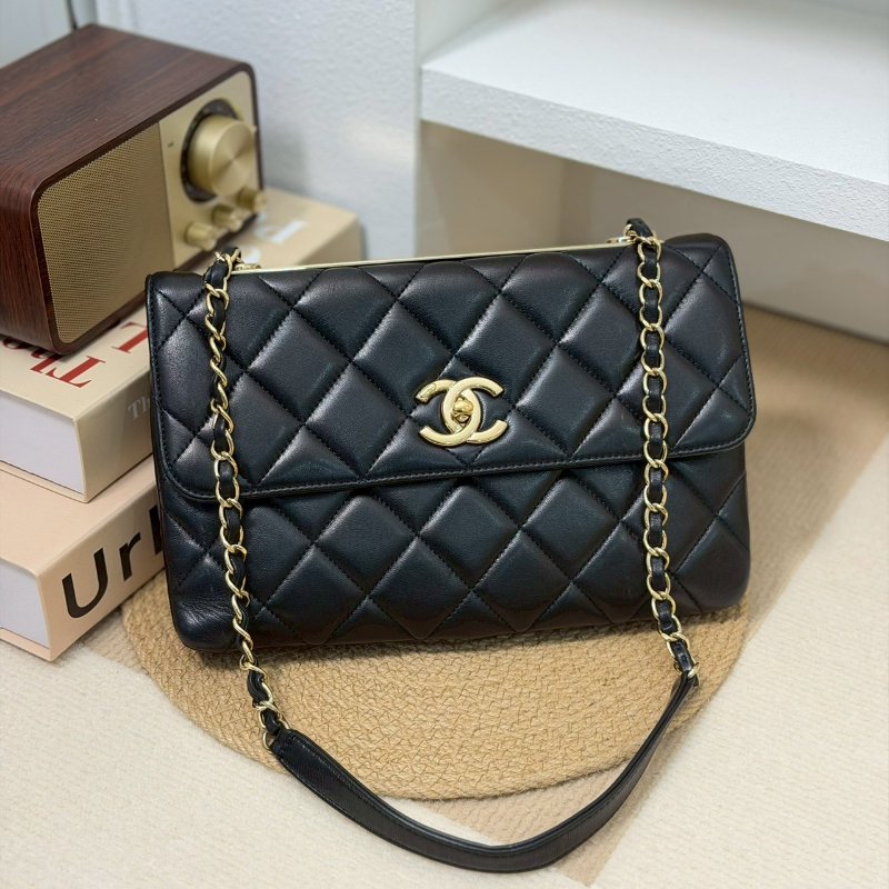 （皮革澎澎嫩嫩！超漂亮😍）🏷️Chanel 香奈兒．Trendy cc 單肩鍊條包/客人寄賣-0