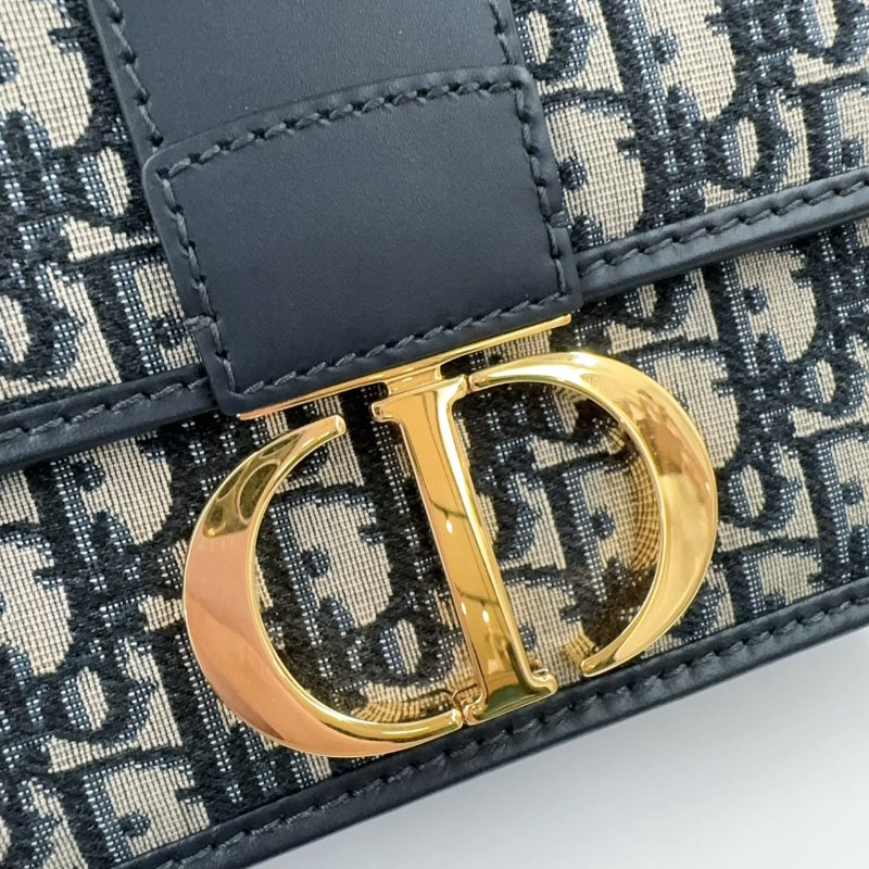 DIOR 藍色緹花30蒙田斜背包-9