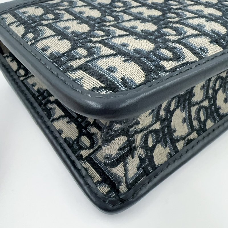 DIOR 藍色緹花30蒙田斜背包-10