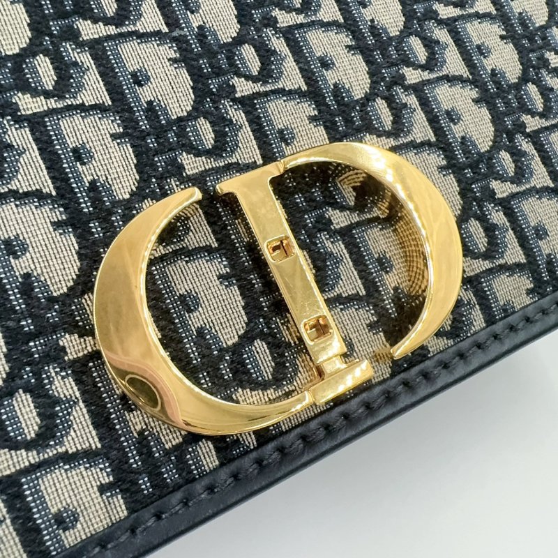 DIOR 藍色緹花30蒙田斜背包-19