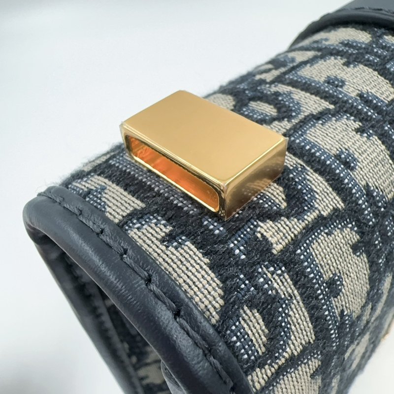 DIOR 藍色緹花30蒙田斜背包-20