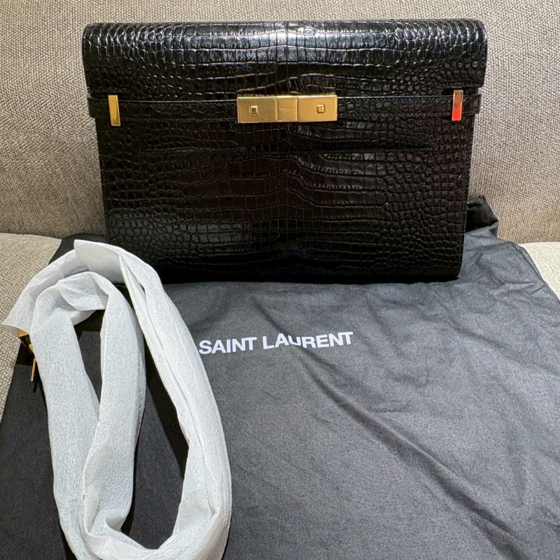 SAINT LAURENT曼哈頓鱷魚壓紋中號-0