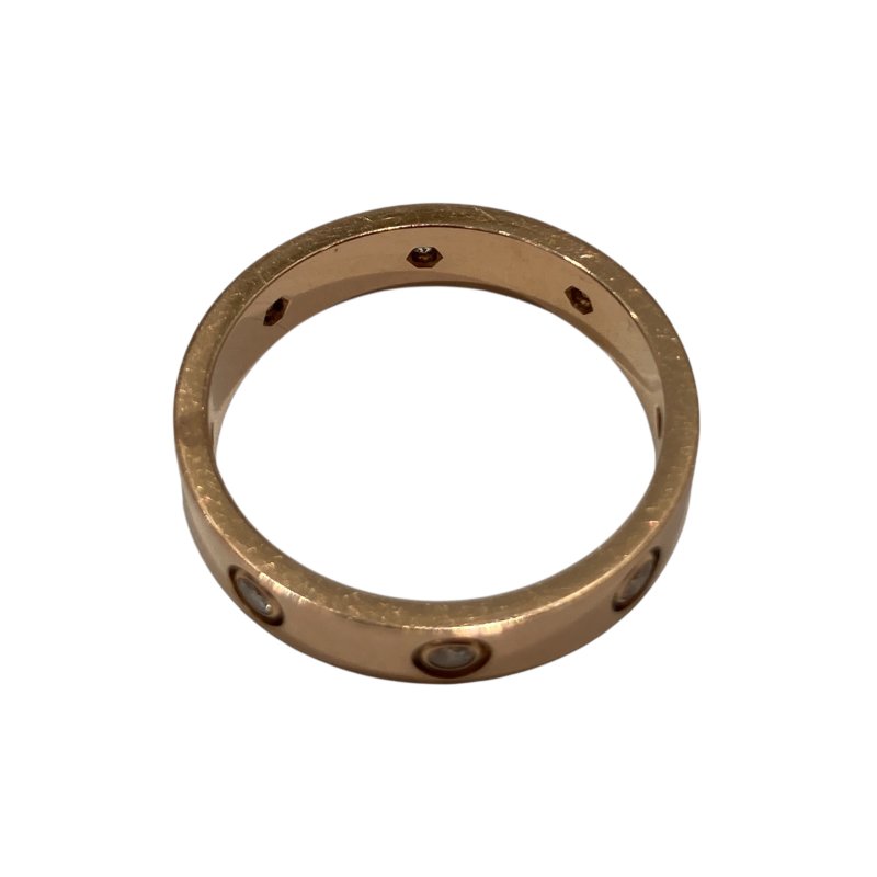 CARTIER 卡地亞 LOVE RING 8鑽 SIZE:54 Au750 玫瑰金 戒指-7