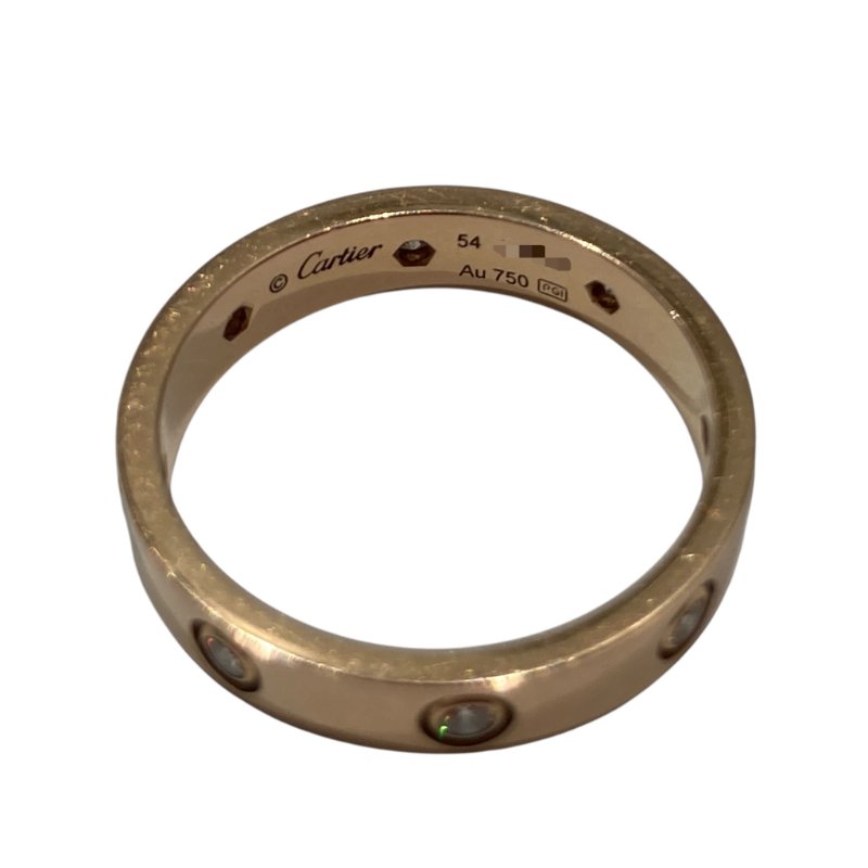 CARTIER 卡地亞 LOVE RING 8鑽 SIZE:54 Au750 玫瑰金 戒指-8