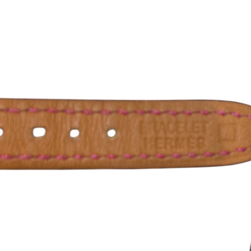 HERMES 愛馬仕 ME2.130 迷你全鑽鉚釘腕錶 石英錶 粉色鱷魚皮-8