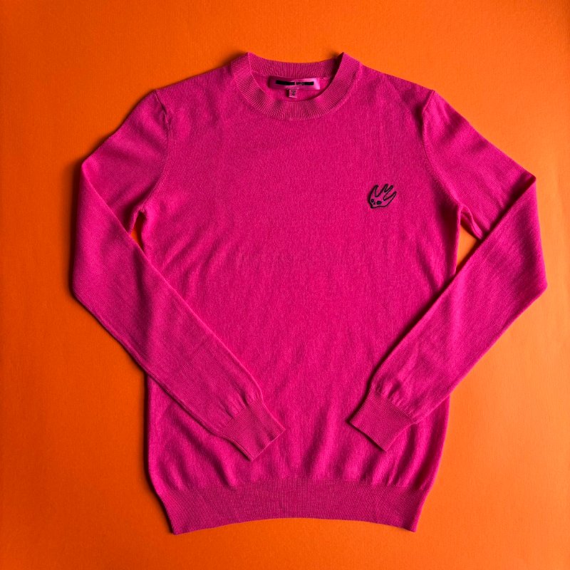::Alexander McQueen:: 燕子刺繡桃紅色桃醫 Pink Embroidered Logo Women Sweatshirt MCQ-0