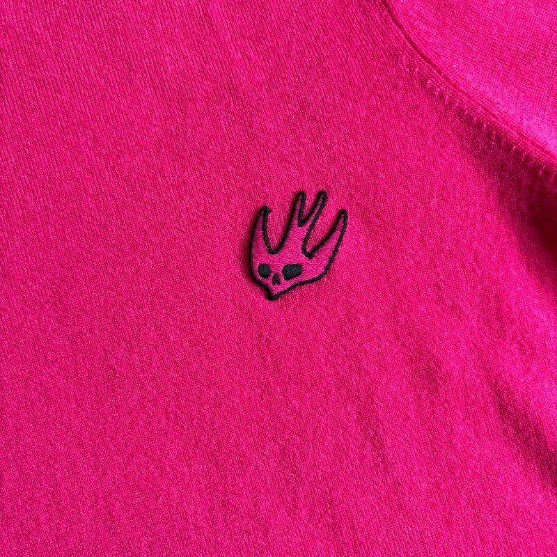 ::Alexander McQueen:: 燕子刺繡桃紅色桃醫 Pink Embroidered Logo Women Sweatshirt MCQ-2