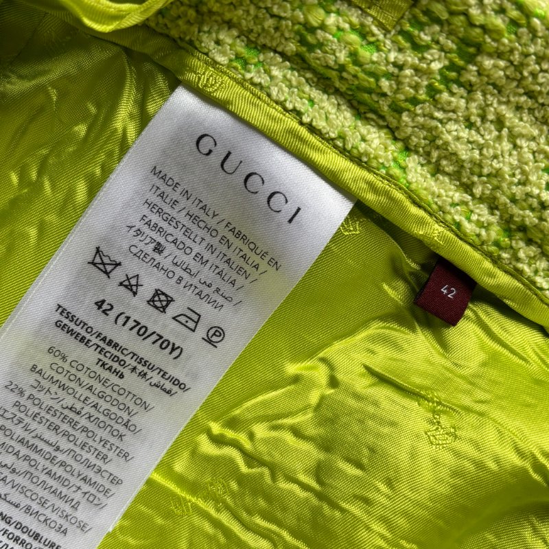 42號 ::GUCCI:: 萊姆綠滿版雙G緹花短褲-5