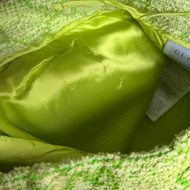 42號 ::GUCCI:: 萊姆綠滿版雙G緹花短褲-10