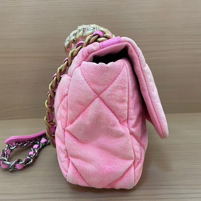 CHANEL香奈儿 19bag 小号芭比粉 牛仔丹宁-2