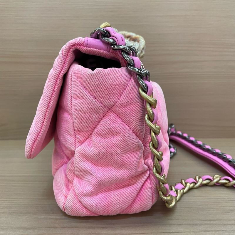 CHANEL香奈儿 19bag 小号芭比粉 牛仔丹宁-3