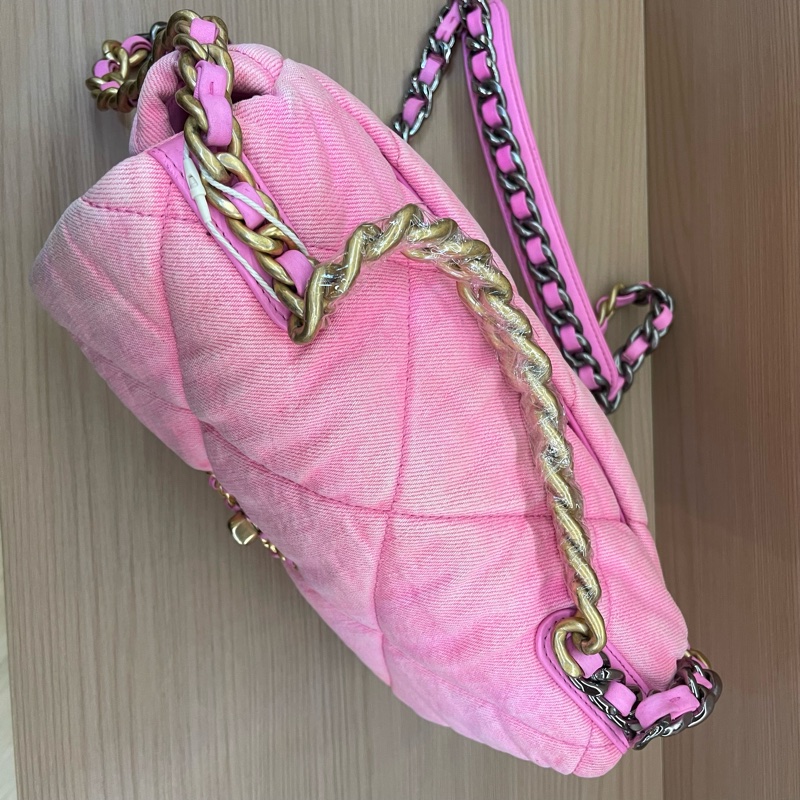 CHANEL香奈儿 19bag 小号芭比粉 牛仔丹宁-5