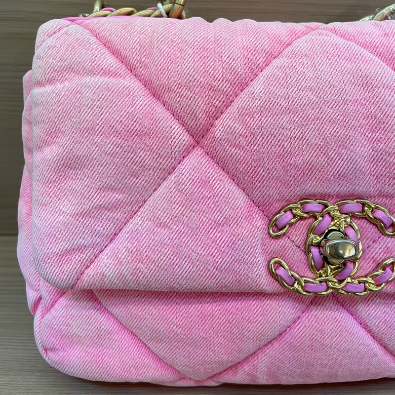 CHANEL香奈儿 19bag 小号芭比粉 牛仔丹宁-6