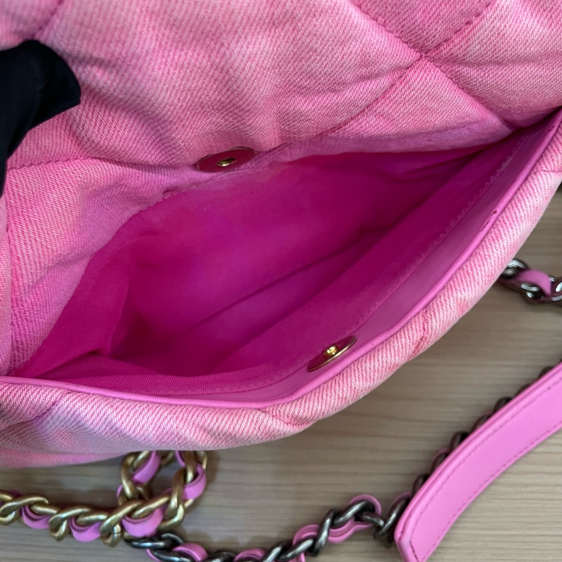 CHANEL香奈儿 19bag 小号芭比粉 牛仔丹宁-11