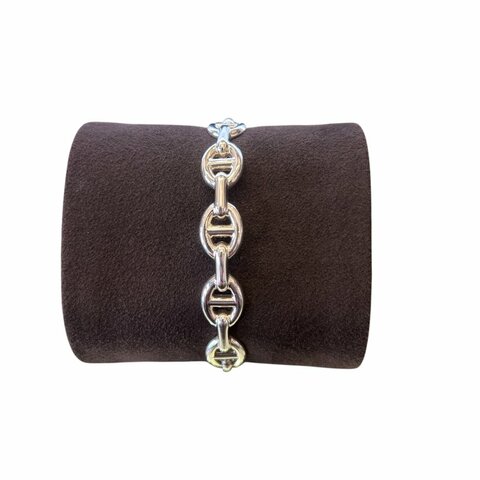 HERMES 純銀豬鼻C字手環