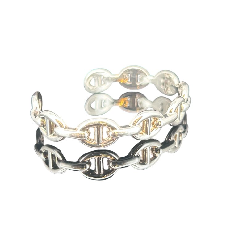 HERMES 純銀豬鼻C字手環-2