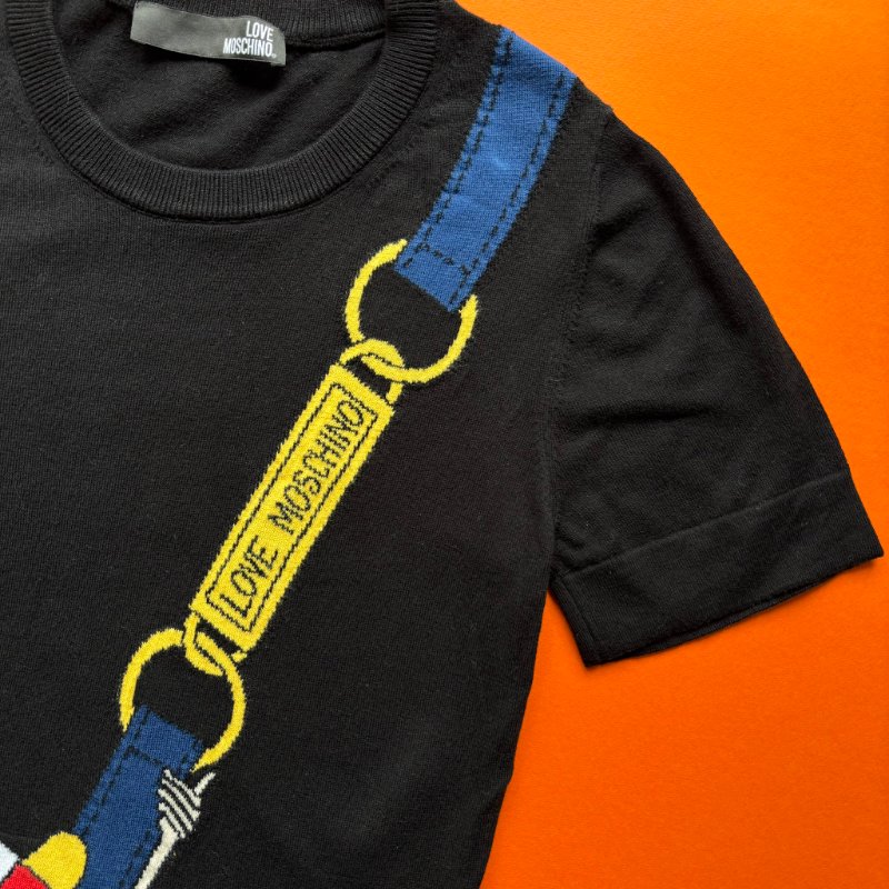 ::Love Moschino:: 黑色愛心女孩圖樣長版洋裝-2