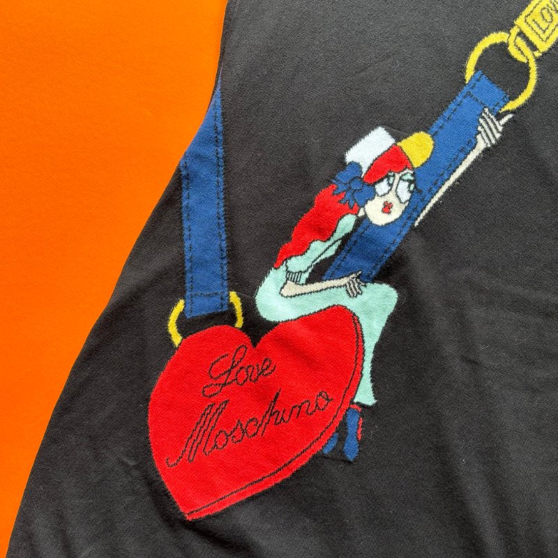 ::Love Moschino:: 黑色愛心女孩圖樣長版洋裝-4