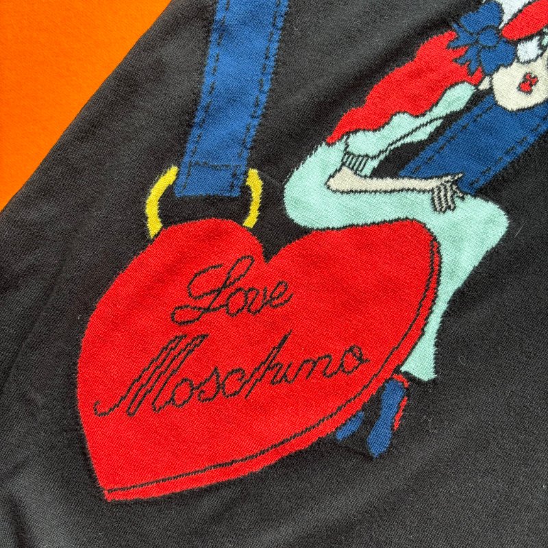 ::Love Moschino:: 黑色愛心女孩圖樣長版洋裝-5