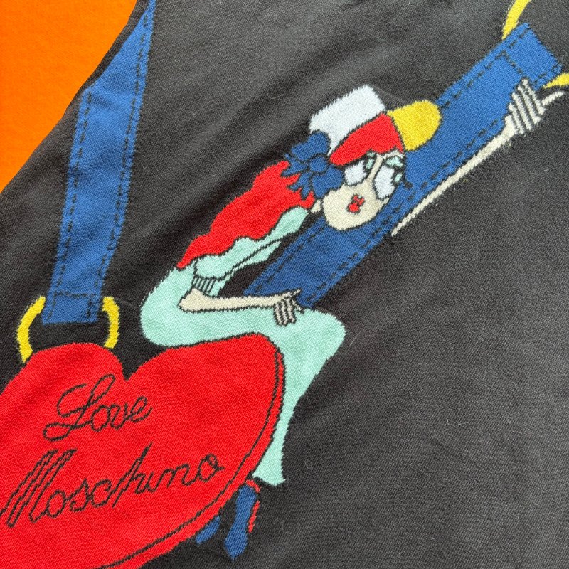 ::Love Moschino:: 黑色愛心女孩圖樣長版洋裝-6