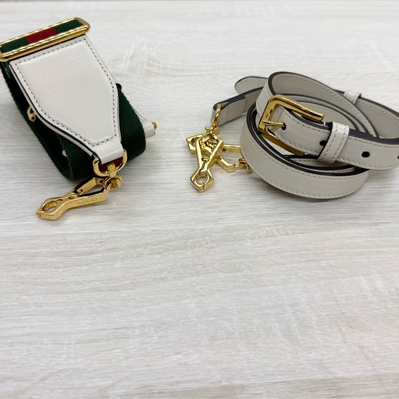 Gucci白色原花1955Horsebit雙背帶側背包658574-16