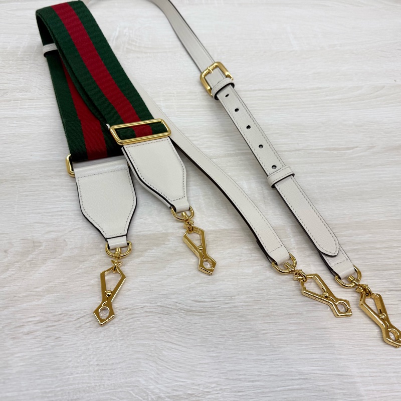 Gucci白色原花1955Horsebit雙背帶側背包658574-17