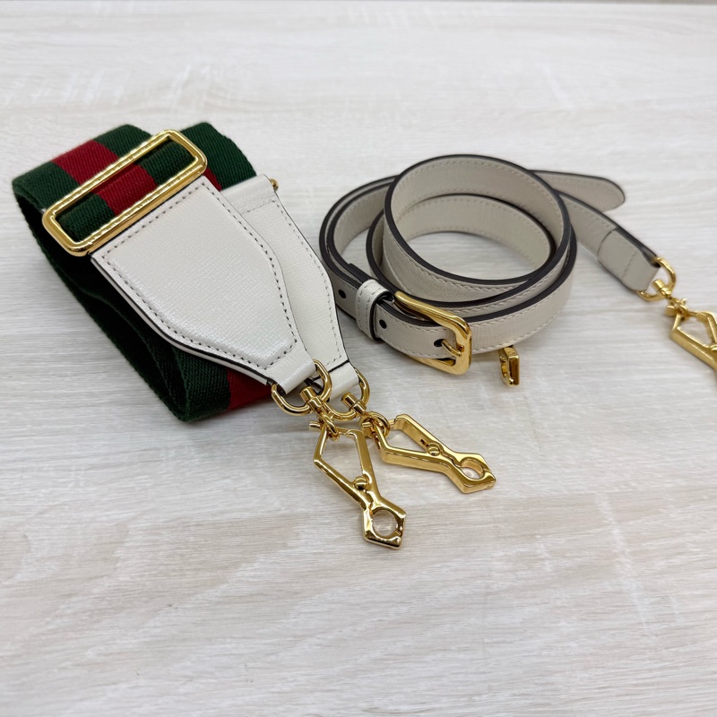 Gucci白色原花1955Horsebit雙背帶側背包658574-18