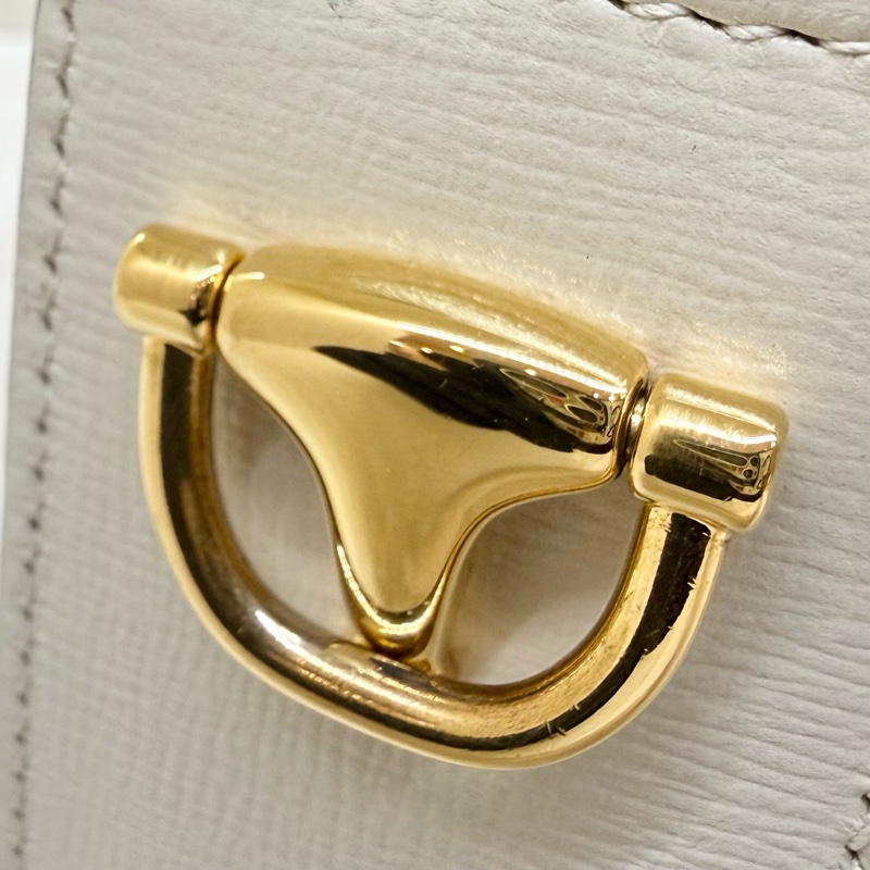 Gucci白色原花1955Horsebit雙背帶側背包658574-27