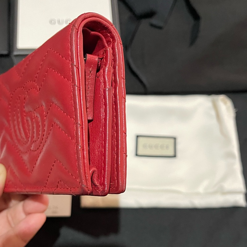 GUCCI MARMONT 紅色短夾(付台灣購證)-3