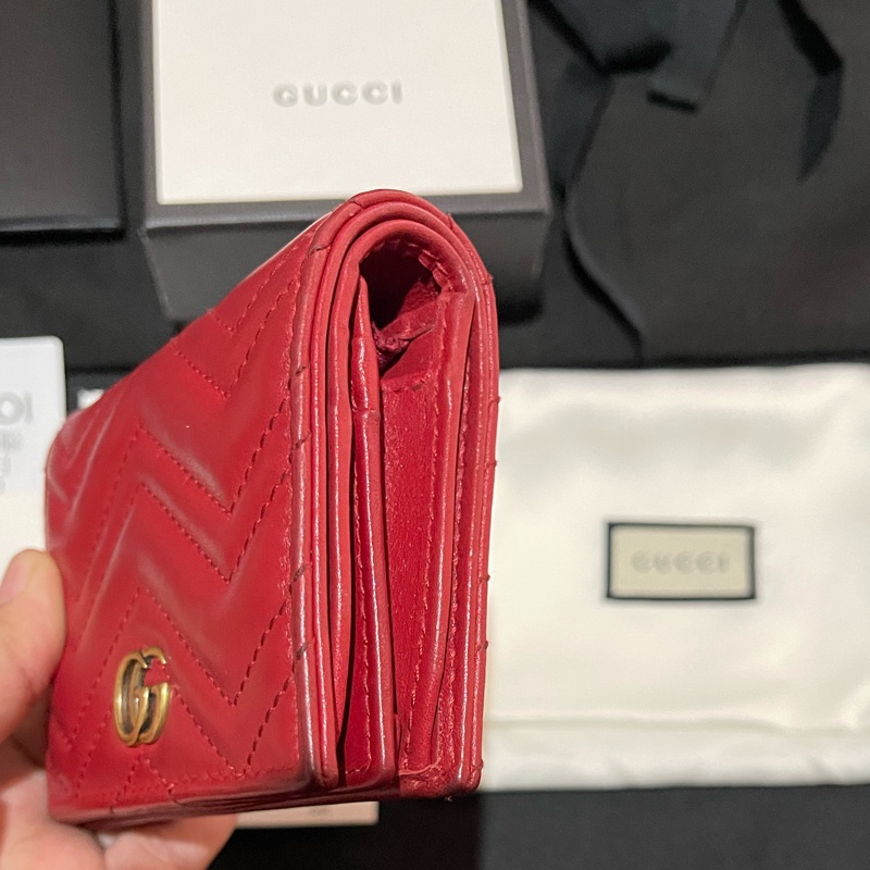 GUCCI MARMONT 紅色短夾(付台灣購證)-4