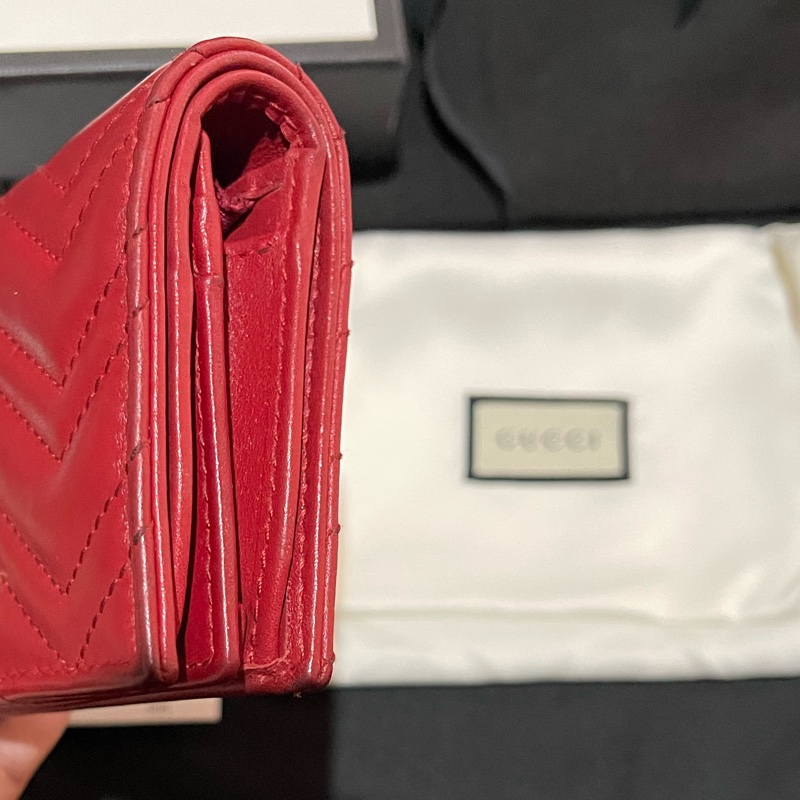 GUCCI MARMONT 紅色短夾(付台灣購證)-11