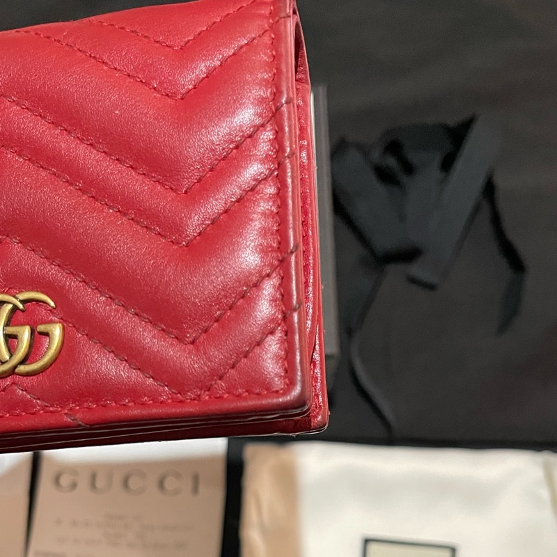 GUCCI MARMONT 紅色短夾(付台灣購證)-12