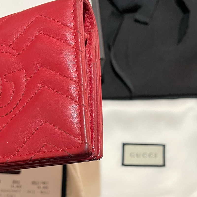 GUCCI MARMONT 紅色短夾(付台灣購證)-14