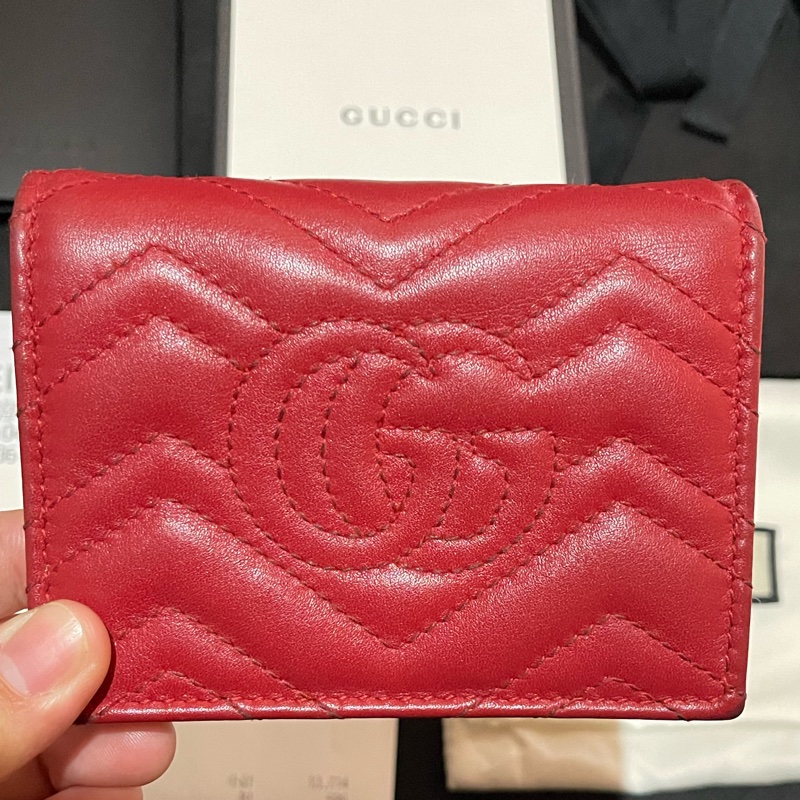 GUCCI MARMONT 紅色短夾(付台灣購證)-32