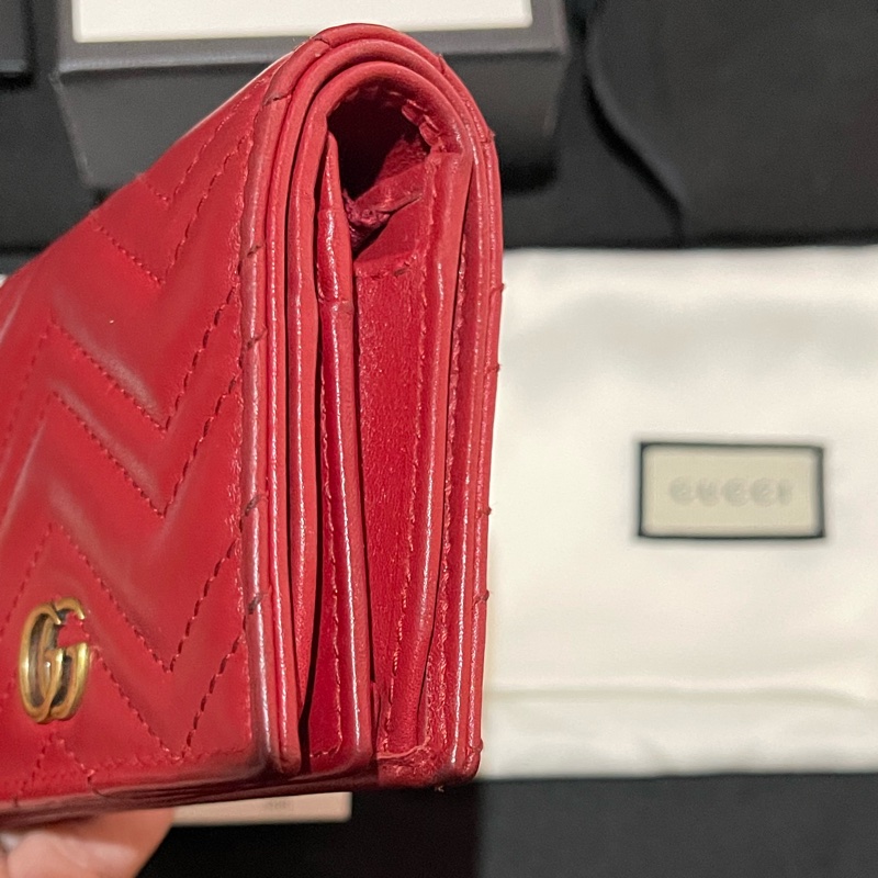 GUCCI MARMONT 紅色短夾(付台灣購證)-34