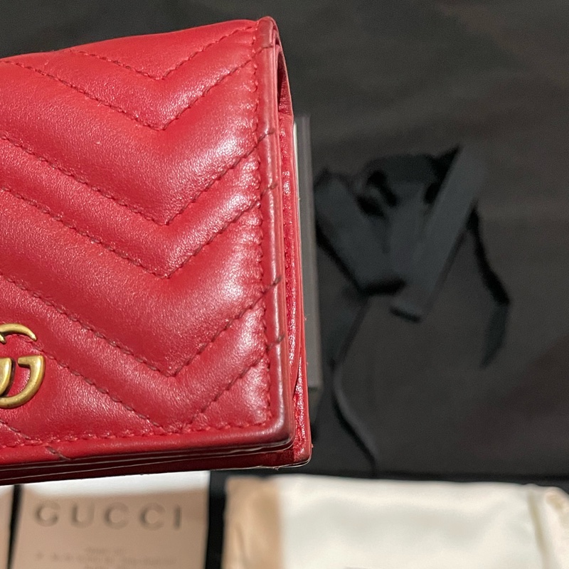 GUCCI MARMONT 紅色短夾(付台灣購證)-35