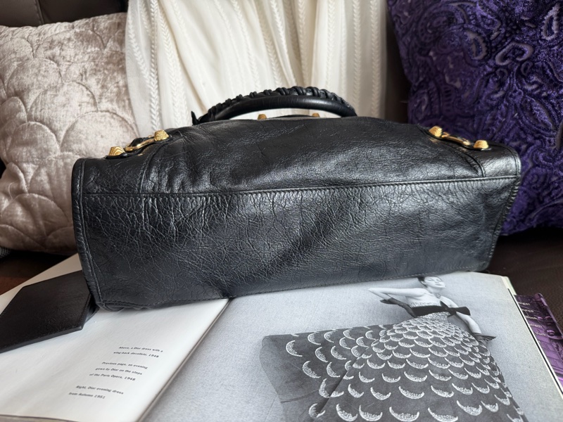 巴黎世家 機車包 黑金 black lambskin balenciaga classic city-23