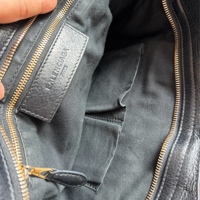 巴黎世家 機車包 黑金 black lambskin balenciaga classic city-24