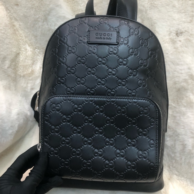 Gucci黑色全皮小型背囊 XC336-0