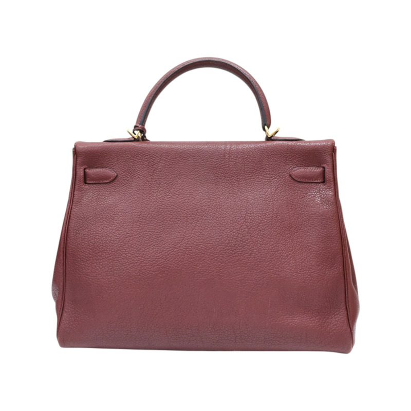 愛馬仕紅色 Togo牛皮 Kelly35 两用包 口E刻【HERMES 愛馬仕】-1