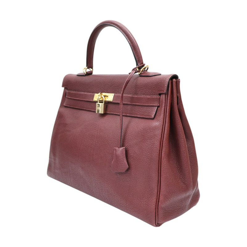 愛馬仕紅色 Togo牛皮 Kelly35 两用包 口E刻【HERMES 愛馬仕】-2