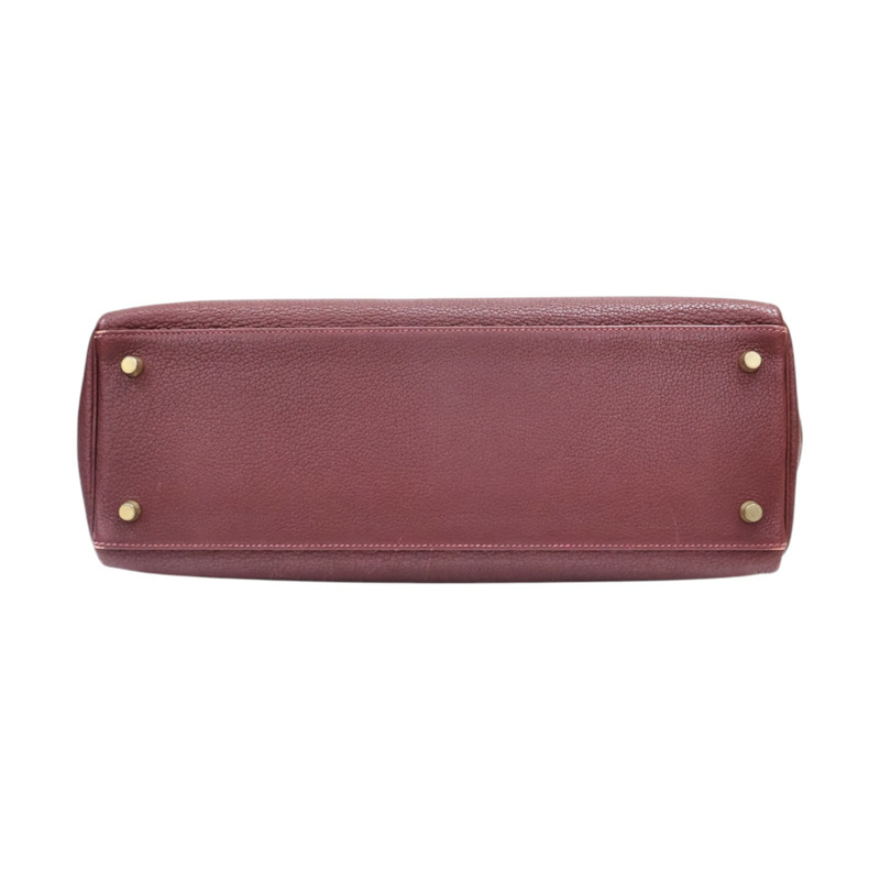 愛馬仕紅色 Togo牛皮 Kelly35 两用包 口E刻【HERMES 愛馬仕】-3