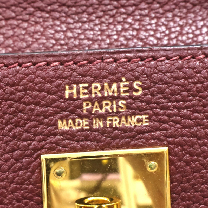 愛馬仕紅色 Togo牛皮 Kelly35 两用包 口E刻【HERMES 愛馬仕】-6