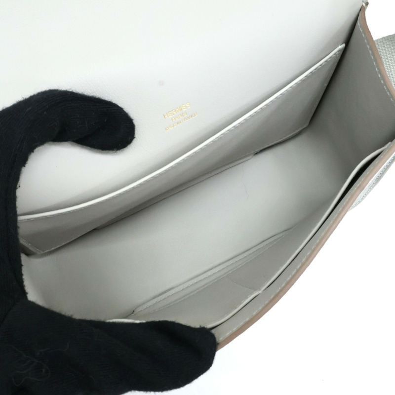珍珠灰色 chevere羊皮 Geta 肩背包 K刻【HERMES 愛馬仕】-4